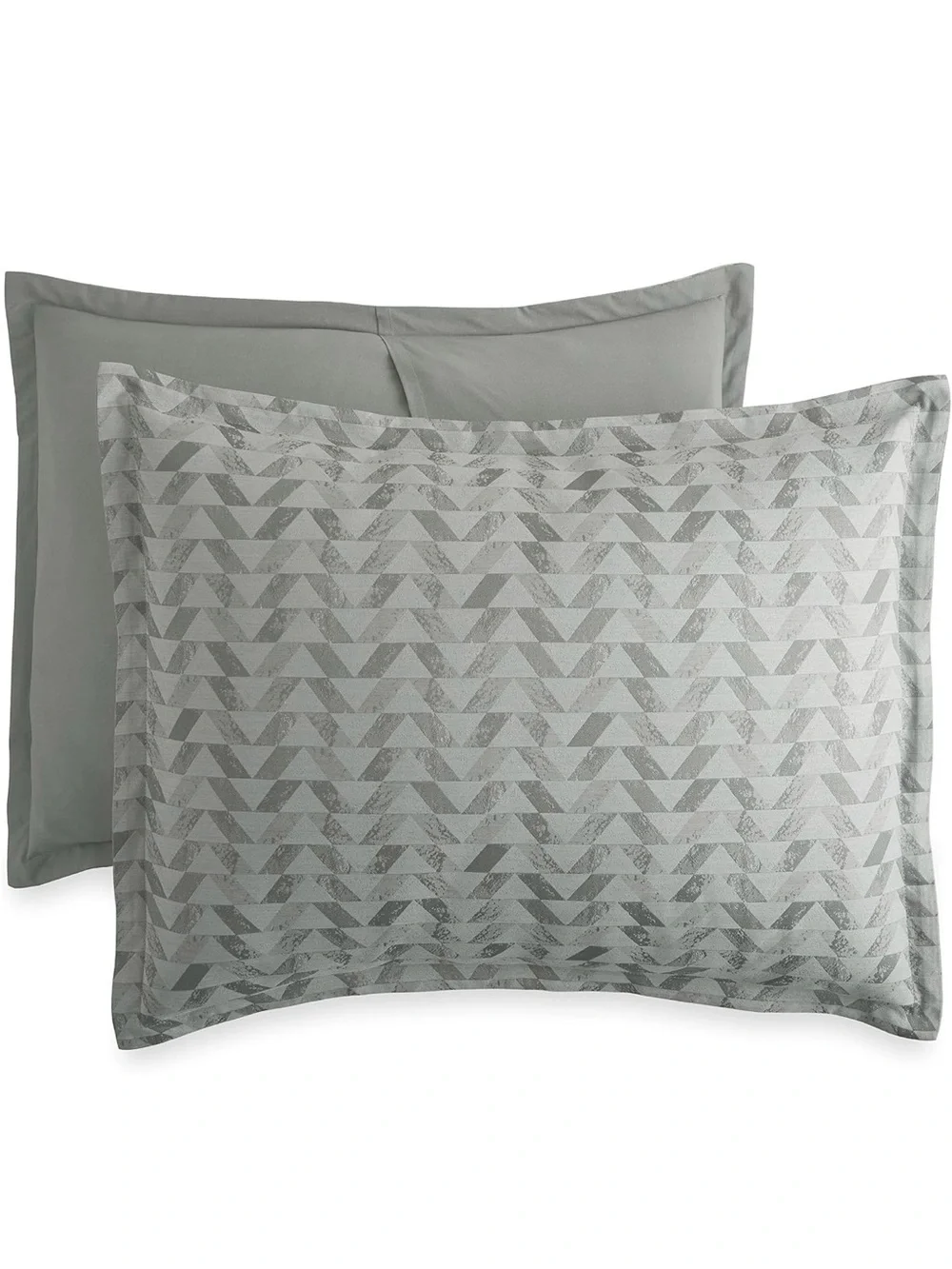Scott Living Flynn Jacquard Cotton Sateen 3pc Duvet Cover Set F/Q Harbor Mist